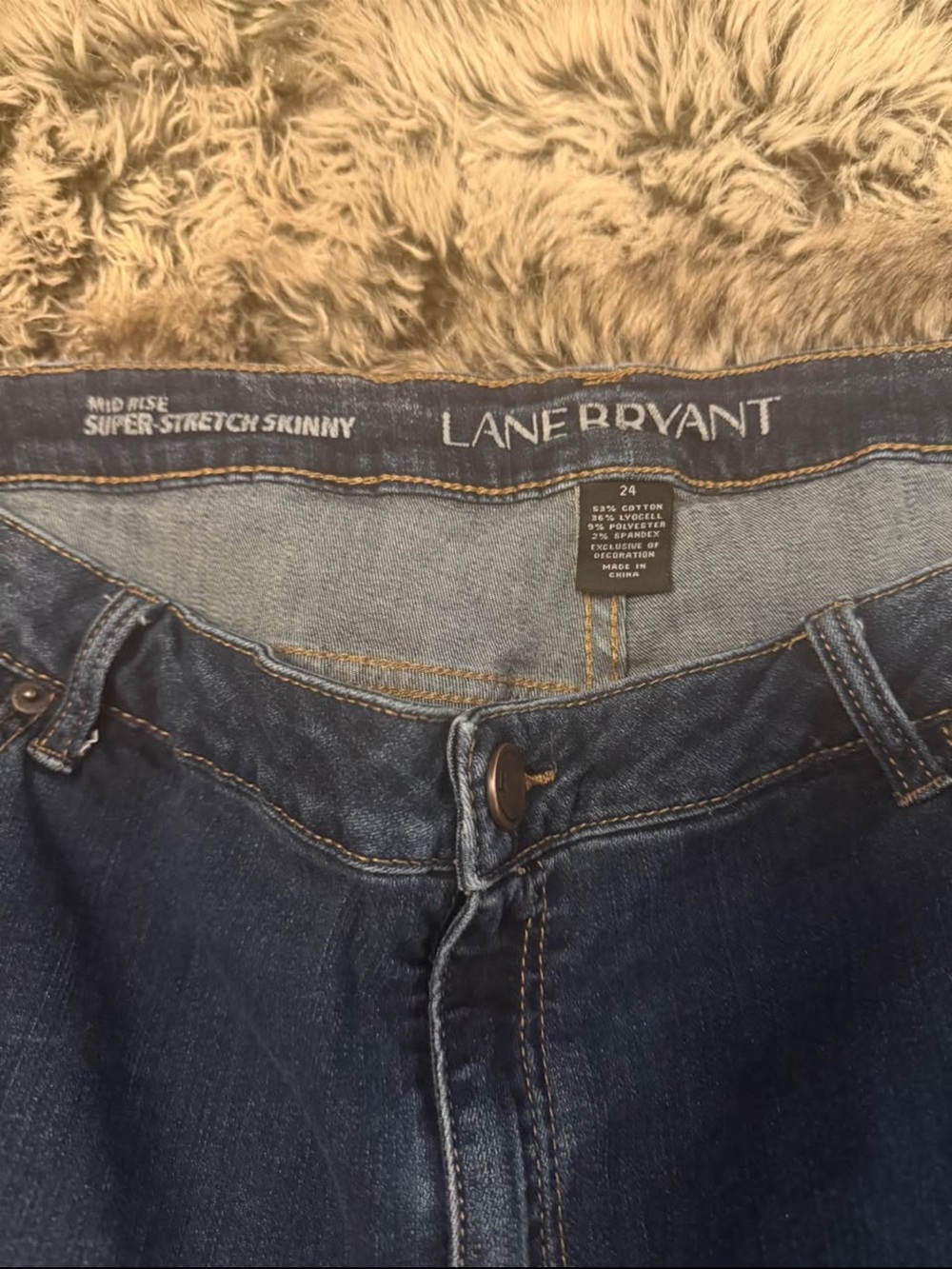Lane Bryant Dark Blue Super Stretch Skinny Jeans - Picture 2 of 2